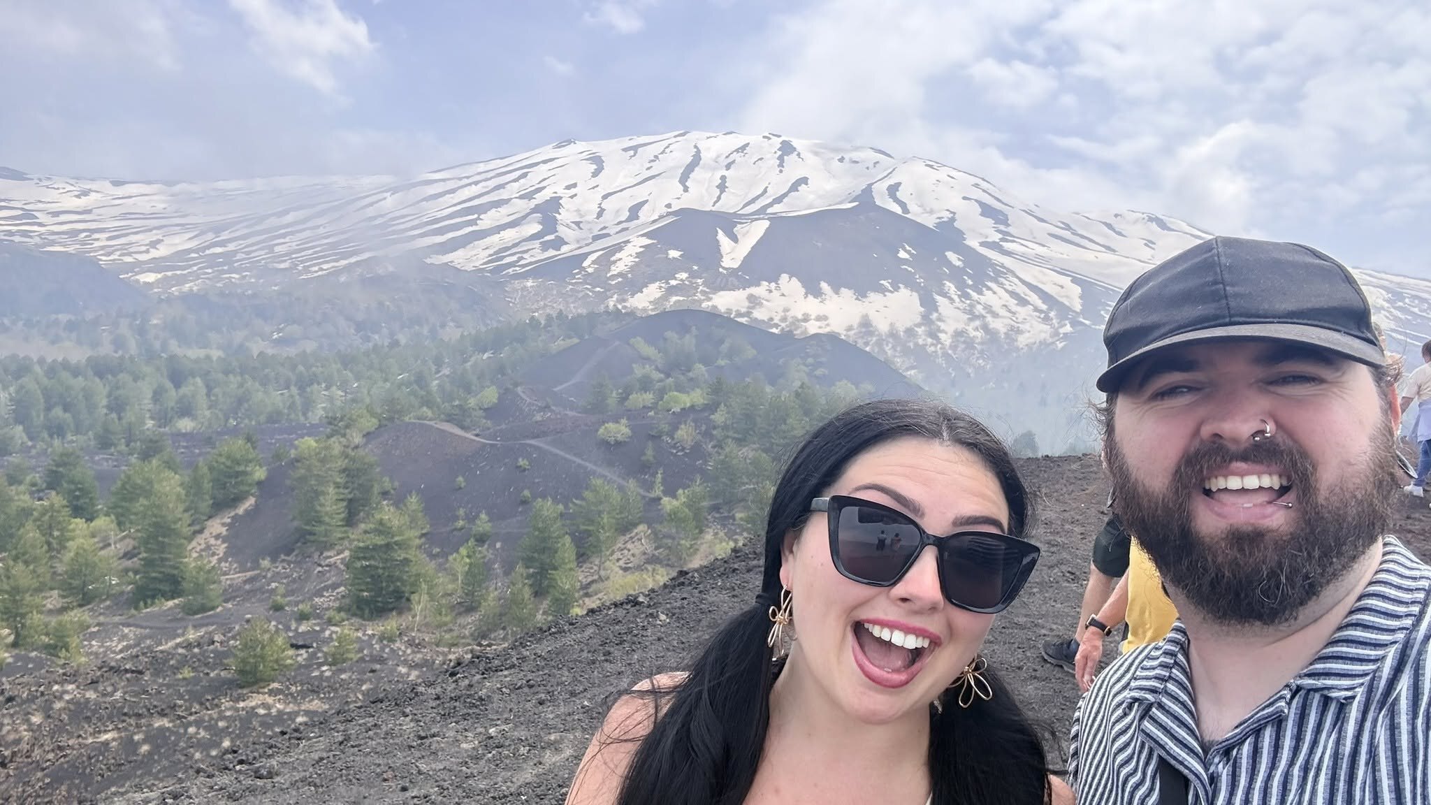 Jordan and Lottie exploring Mount Etna